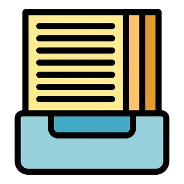 Archive with documents coming out of a box representing data storage and or.. Stock Illustration