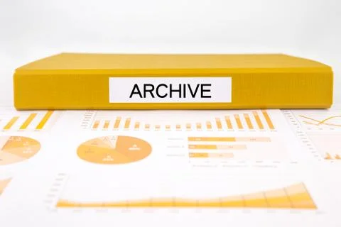 Archive documents, graph analysis and business report Stock Photos