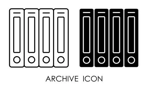 Archive with documents icon. Storage of accounting, financial Stock Illustration