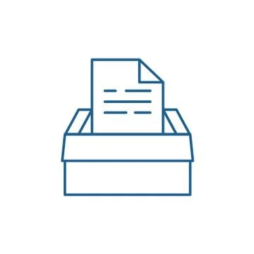 Archive of documents line icon concept. Archive of documents flat vector symbol Stock Illustration