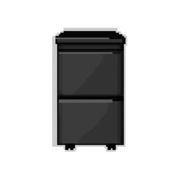Archive file cabinet pixel art vector illustration Stock Illustration