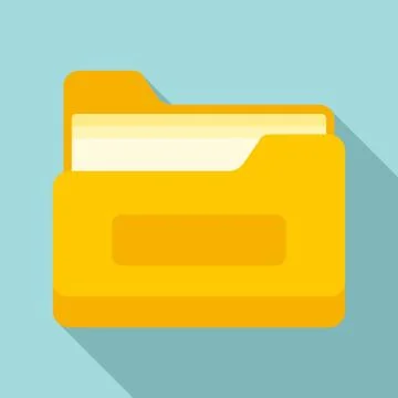 Archive file folder icon, flat style Stock Illustration
