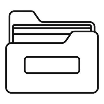 Archive file folder icon, outline style Stock Illustration