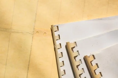 Archive files on floor Stock-Fotos