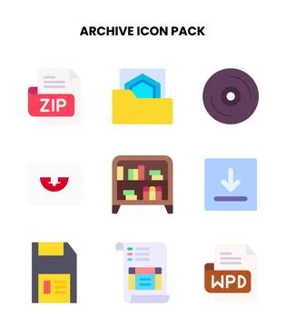Archive Flat SVG Icons Pack Ilustración de archivo