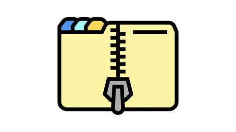 Archive folder color icon animation Stock Footage 224914402