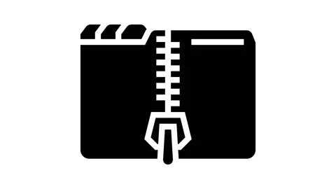 Archive folder glyph icon animation Stock Footage 222809643