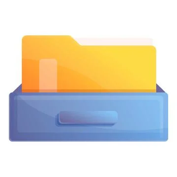 Archive folder icon, cartoon style 스톡 일러스트