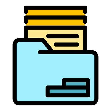 Archive folder icon color outline vector Stock Illustration