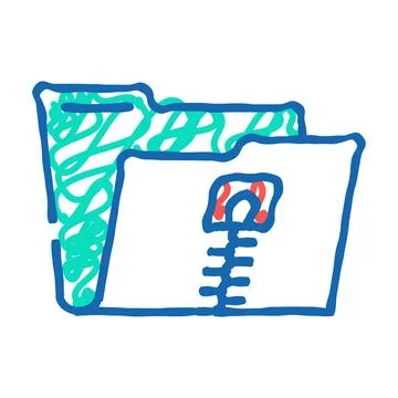 Archive folder icon doodle illustration Stock Illustration