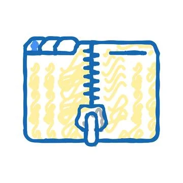 Archive folder icon doodle illustration Stock Illustration