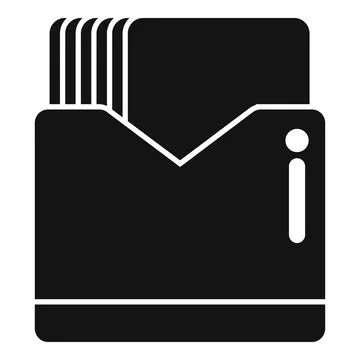 Archive folder with index information icon glyph vector illustration Stock Illustration