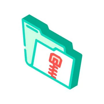 Archive folder isometric icon vector illustration Stock Illustration