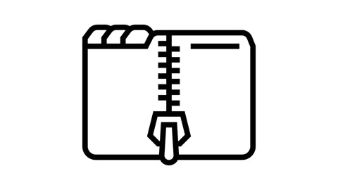 Archive folder line icon animation Stock Footage 224300096