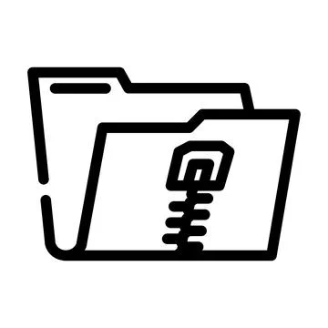 Archive folder line icon vector illustration Stock Illustration