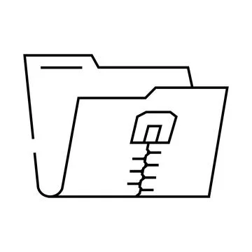 Archive folder line icon vector illustration Stock Illustration