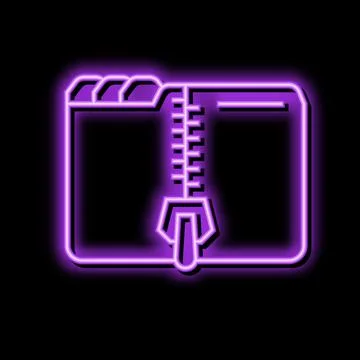 Archive folder neon glow icon illustration Stock Illustration