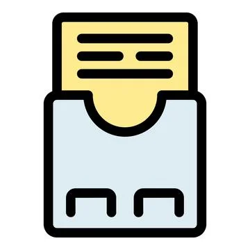 Archive folder storing important documents with text lines Stock Illustration