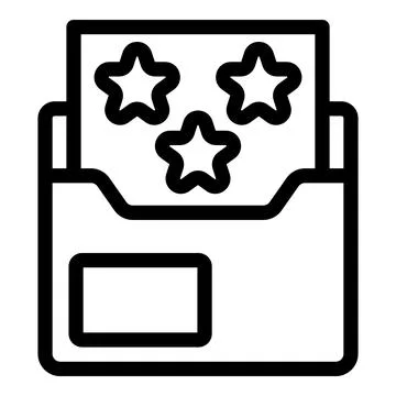 Archive folder with three stars representing rating and quality of files Stock Illustration