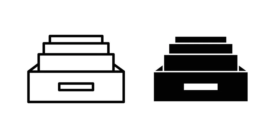 Archive folders icon set. Vector EPS 10 Illustrazione stock
