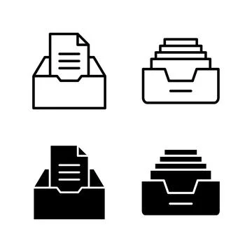 Archive folders icon vector. Document vector icon. Archive storage icon. Stock Illustration