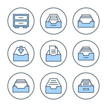 Archive folders icon vector. Document vector icon. Archive storage icon. 库存插图