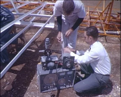 Archive Footage 1963:  Man Operating Technical Equipment Stock Footage 99862747