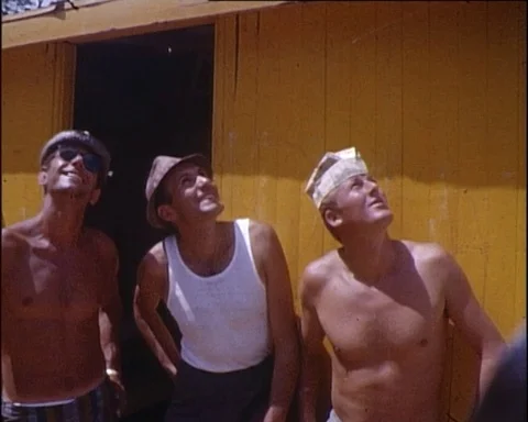 Archive Footage:  3 Men Looking at Sky (1964) Video stock 99862786