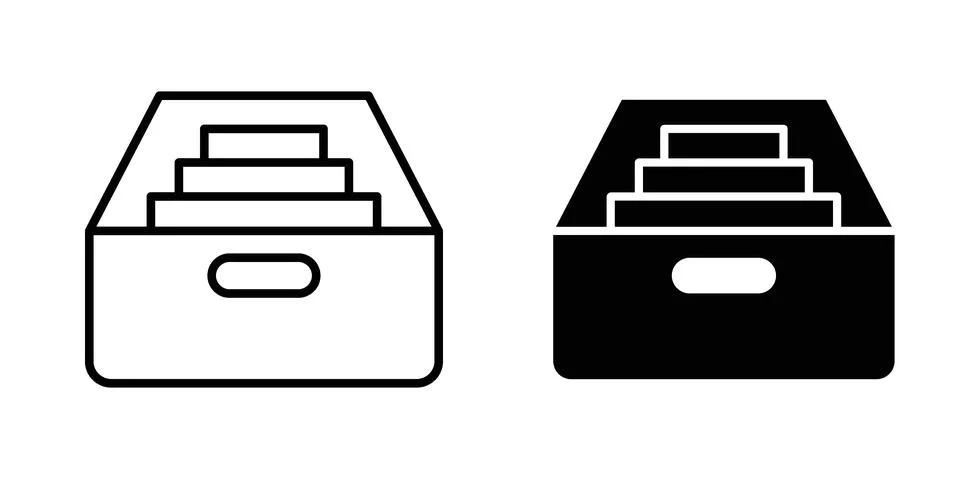Archive icon for design projects and web UI Stock Illustration