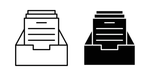 Archive icon symbol. Vector illustration pack in black color. Stock Illustration