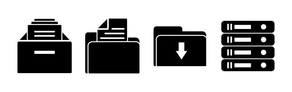 Archive icon vector. archive storage icon vector. folders icon. Stock Illustration