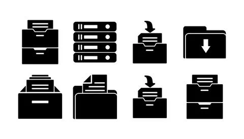 Archive icon vector. archive storage icon vector. folders icon. Stock Illustration