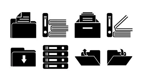 Archive icon vector. archive storage icon vector. folders icon. Stock Illustration