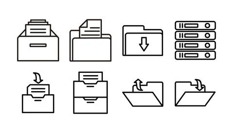 Archive icon vector. archive storage icon vector. folders icon. Stock Illustration