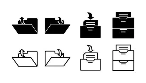 Archive icon vector. archive storage icon vector. folders icon. Stock Illustration