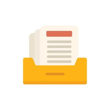 Archive with important documents is standing on a table Stock Illustration