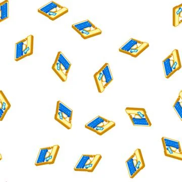 Archive journalist box isometric icon seamless pattern Stock Illustration