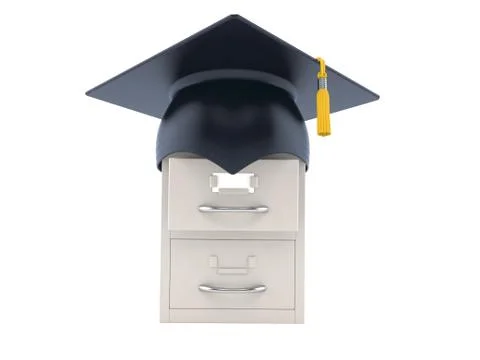Archive with mortarboard Stock Illustration