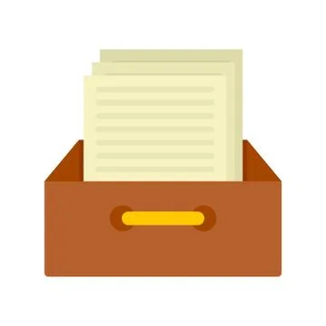 Archive papers icon, flat style Illustrazione stock