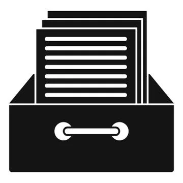 Archive papers icon, simple style Stock Illustration