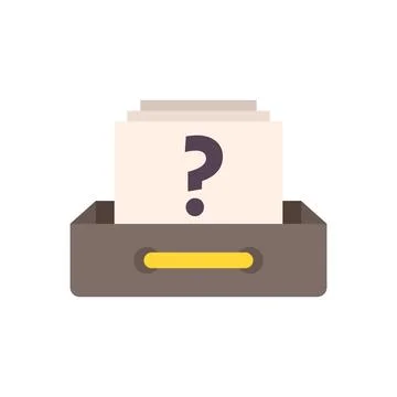 Archive request icon flat vector. Document information Illustrazione stock