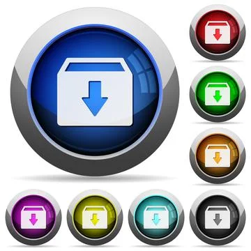 Archive round glossy buttons Stock Illustration
