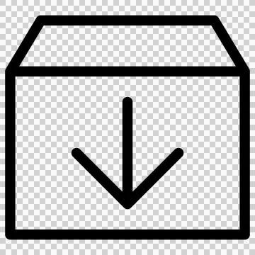 Archive simple line icon, box and down arrow Stock Illustration