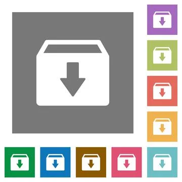 Archive square flat icons 스톡 일러스트