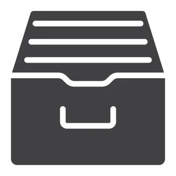 Archive storage glyph icon, web and mobile 스톡 일러스트