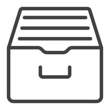 Archive storage line icon, web and mobile 스톡 일러스트