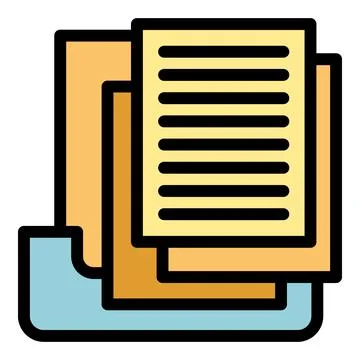 Archive storing important documents with folder icon Stock Illustration