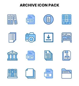 Archive Two Colour Icons Pack Ilustración de archivo