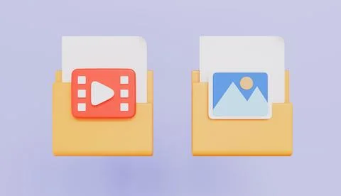 Archive where multimedia organization and storage, Digital video folder 库存插图