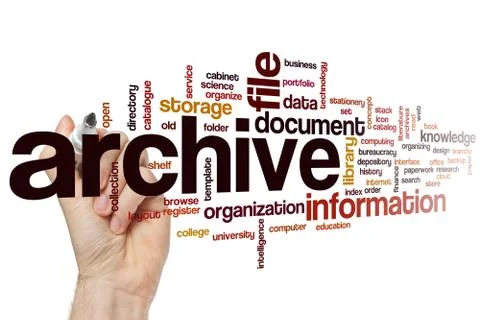Archive word cloud Foto stock